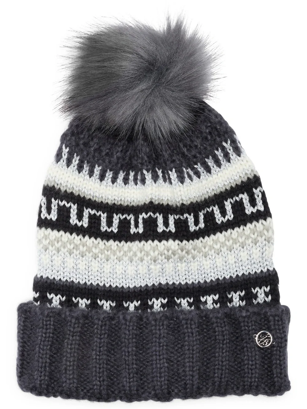 Ted Baker London Fair Isle Beanie with Faux Fur Pompom Ted Baker London
